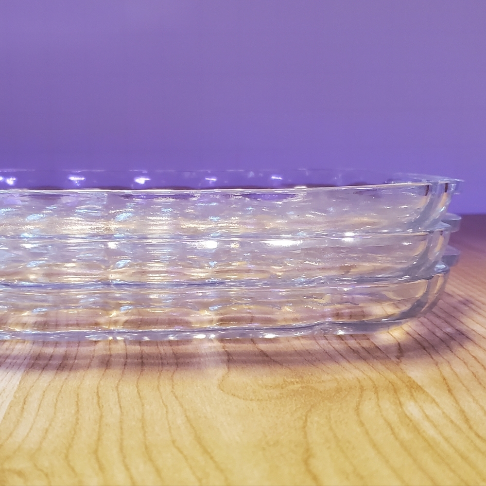 Vintage Yorktown (Colonial) by FEDERAL GLASS snack tray, set of 3 - Picture 2 of 10